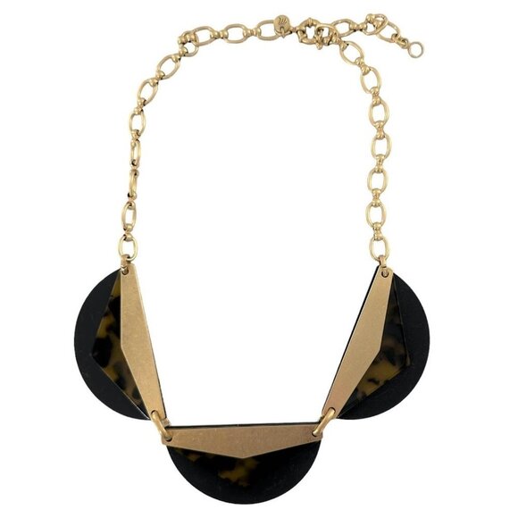 MADEWELL Framecraft Gold Black Tortoise Geometric Statement Necklace - Picture 7 of 7
